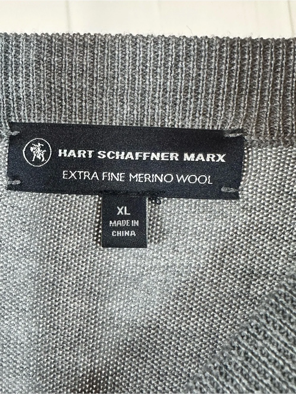 Hart Schaffner Marx Gray V-Neck Knit Vest